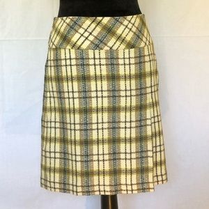 Ann Taylor Loft plaid wool skirt